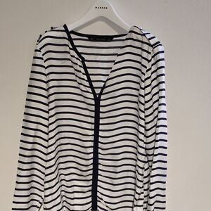 Zara Black and White Striped Blouse